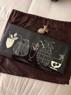 Vintage kate spade Tiki Bar Cocktail clutch with pineapple clasp